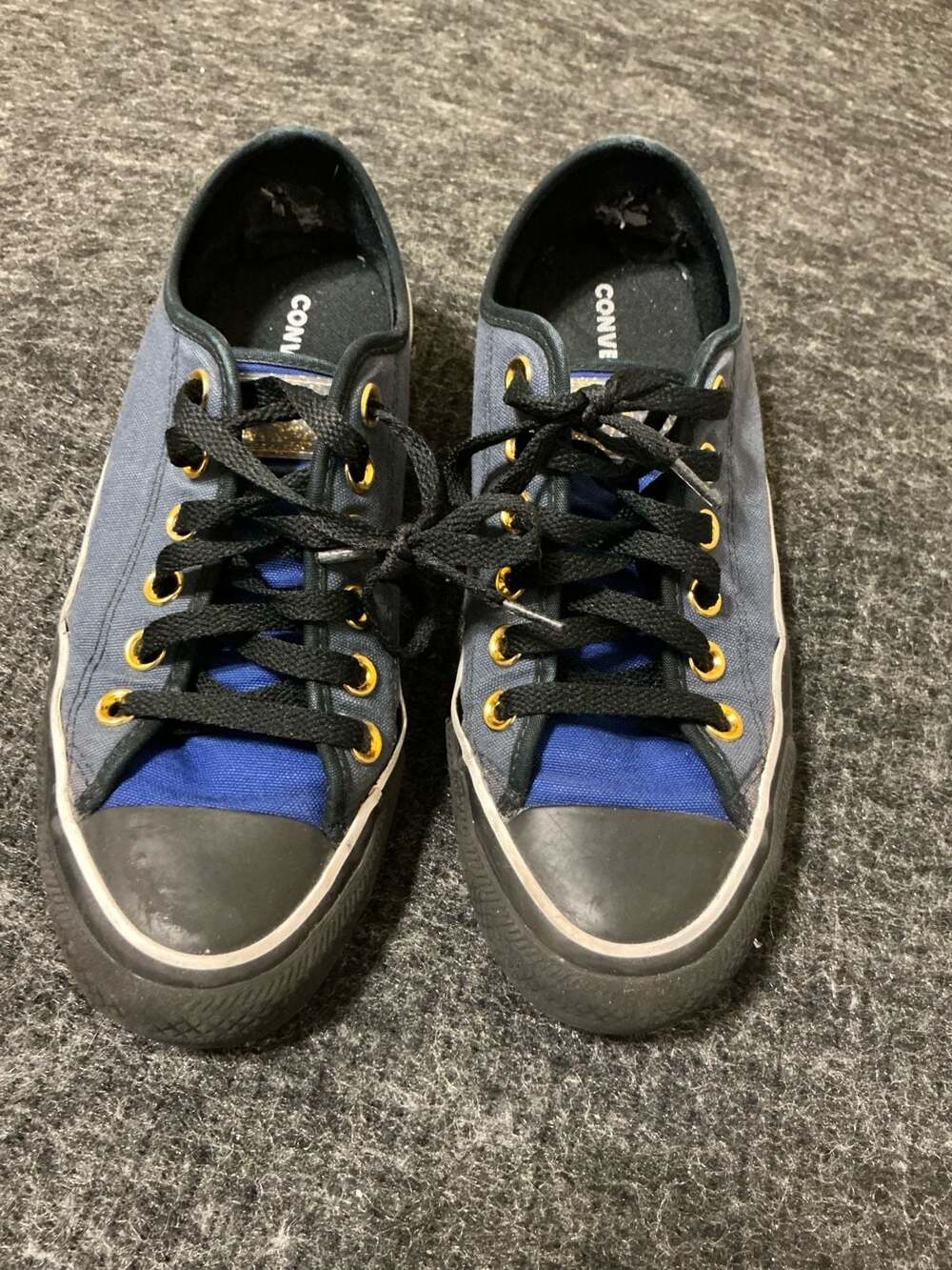 Converse Chuck Taylor All Star Low Top Blue and Black Canvas Sneakers - Picture 3 of 6